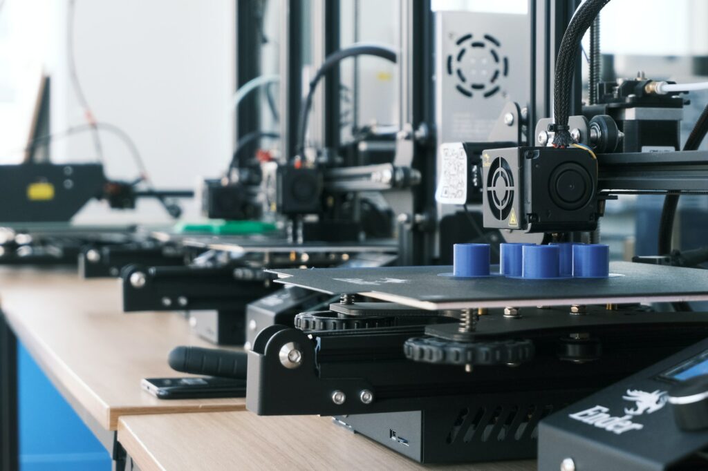 Row of 3D printers